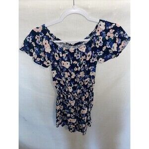 Abercrombie & Fitch Women’s Dressy Romper Sz X Small Blue Floral Party Going Out